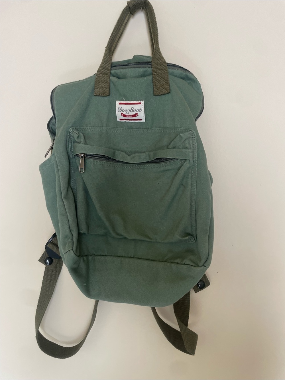 Olive Green Canvas Backpack